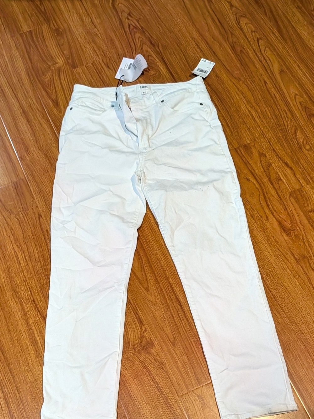 PAIGE Women’s White Straight-Leg Jeans